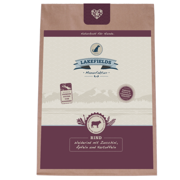 Lakefields Trockenfleisch-Menü Rind für ausgewachsene kleine Hunde, 10 –  BARF KISTE