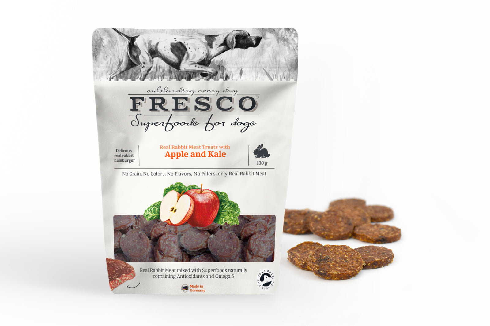 FrescoKaninchenhamburger mit Apfel und Grünkohl, 100g – BARF KISTE
